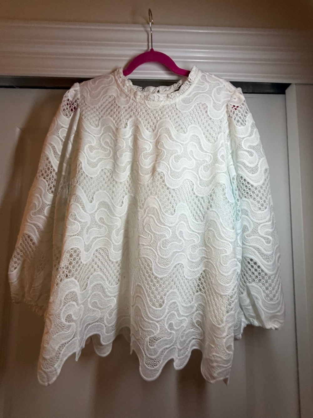 Express White Lace Long Sleeve Blouse